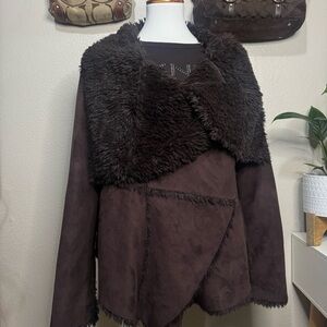 Fever Dark Brown Teddy Jacket